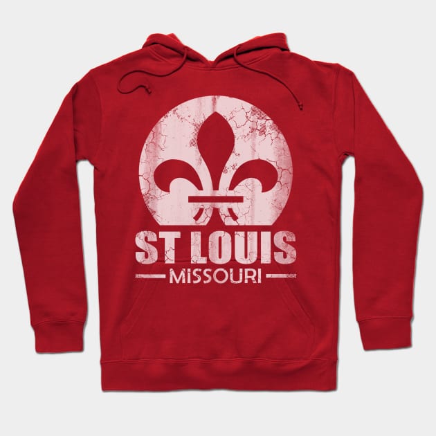 Retro St Louis Flag Missouri State Vintage Fade Hoodie by E